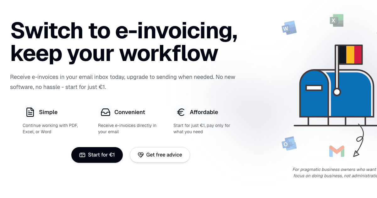 e-invoice.be screenshot